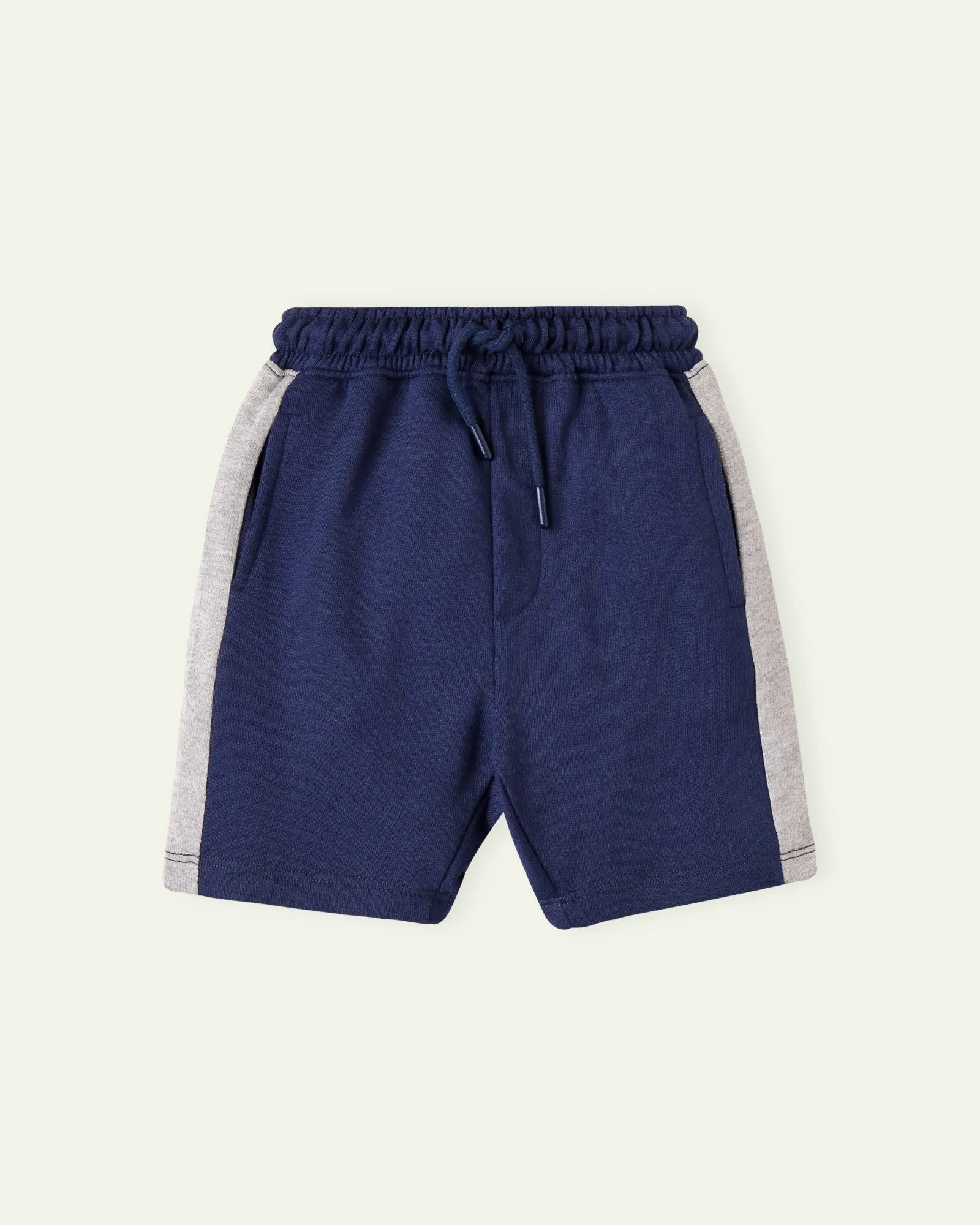 navy blue knit shorts