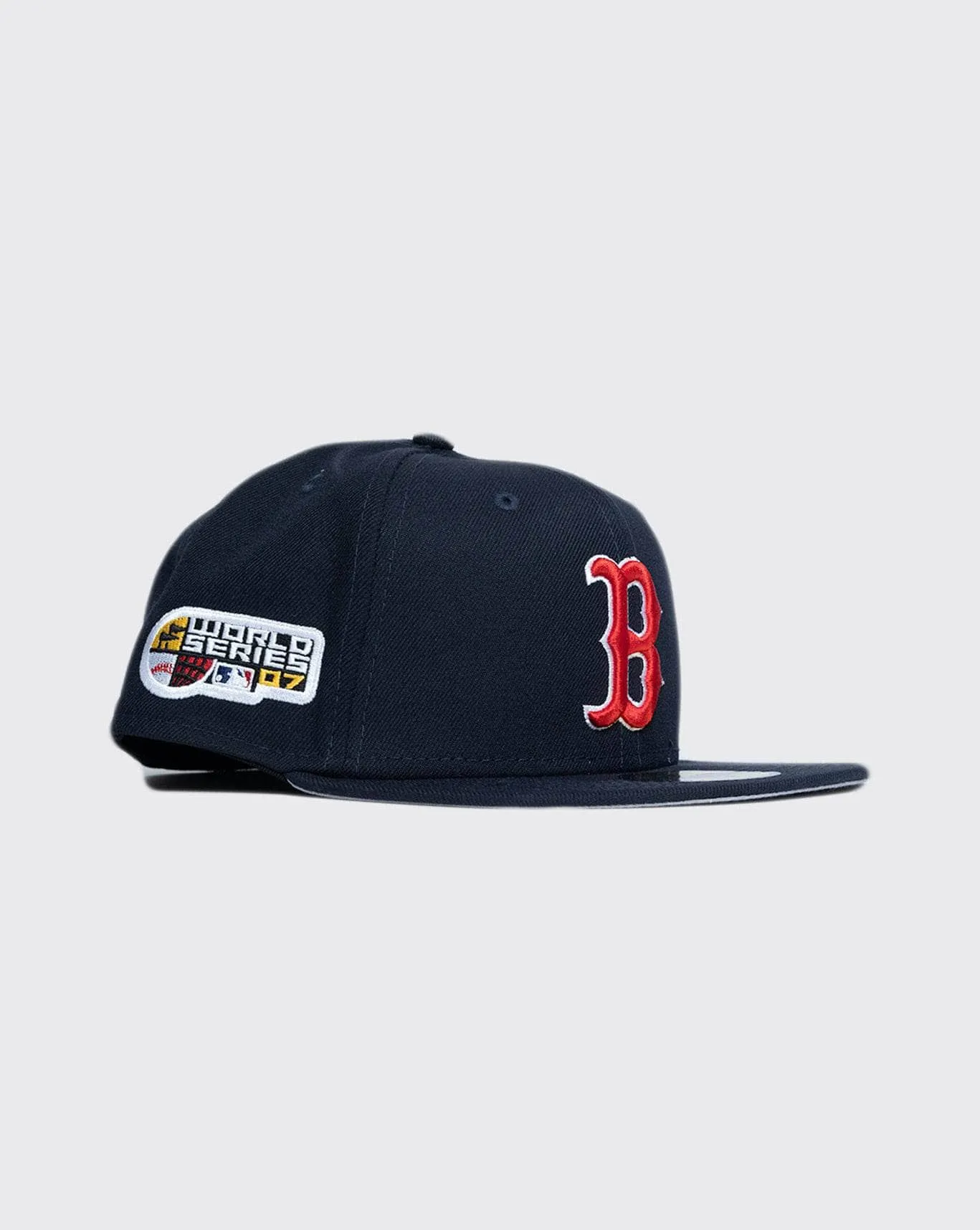 new era boston red socks fitted hat with side patch