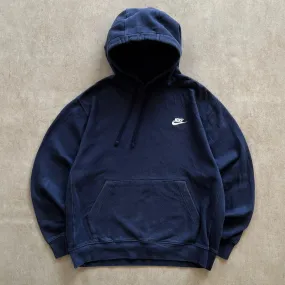 Nike Navy Script Hoodie - L