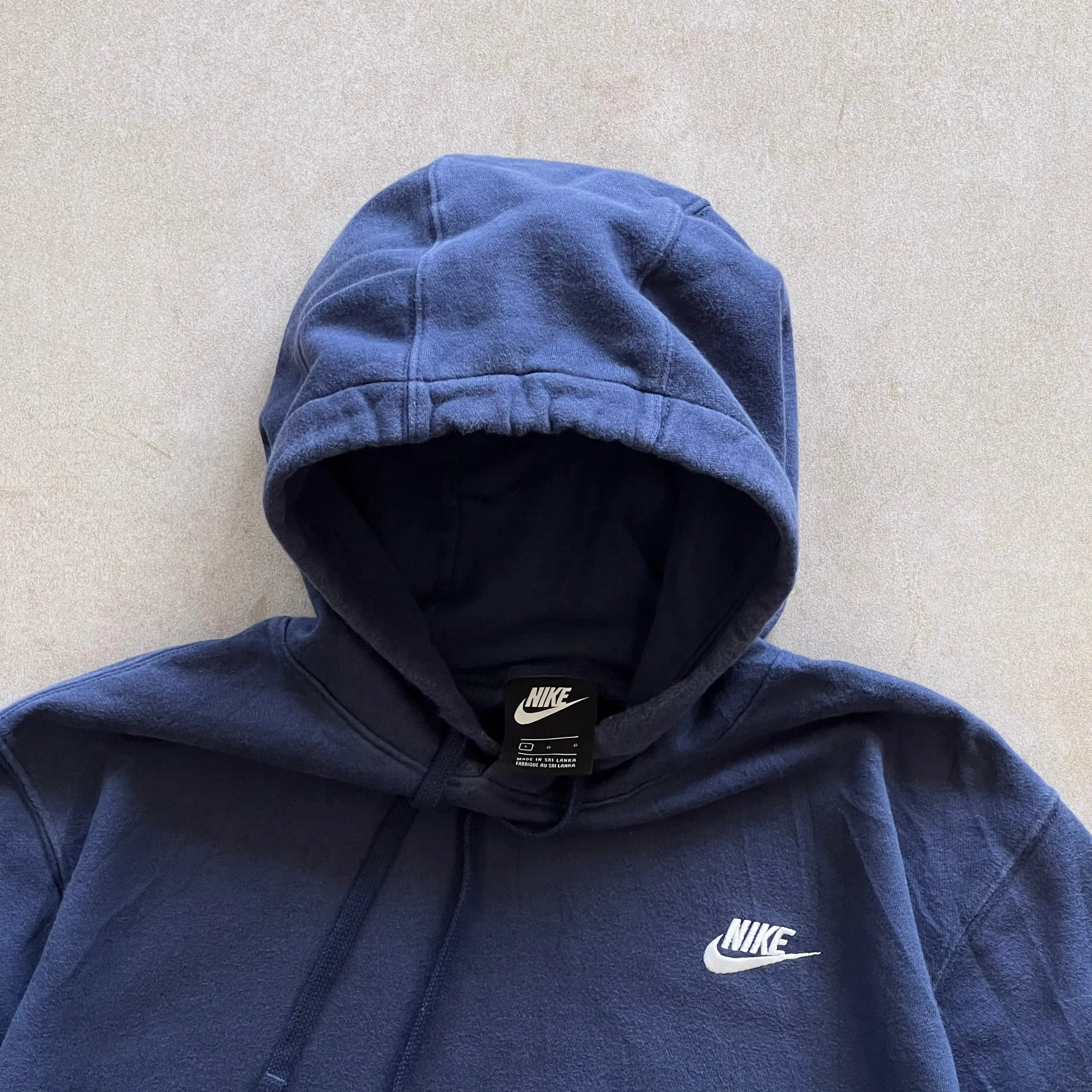 Nike Navy Script Hoodie - L