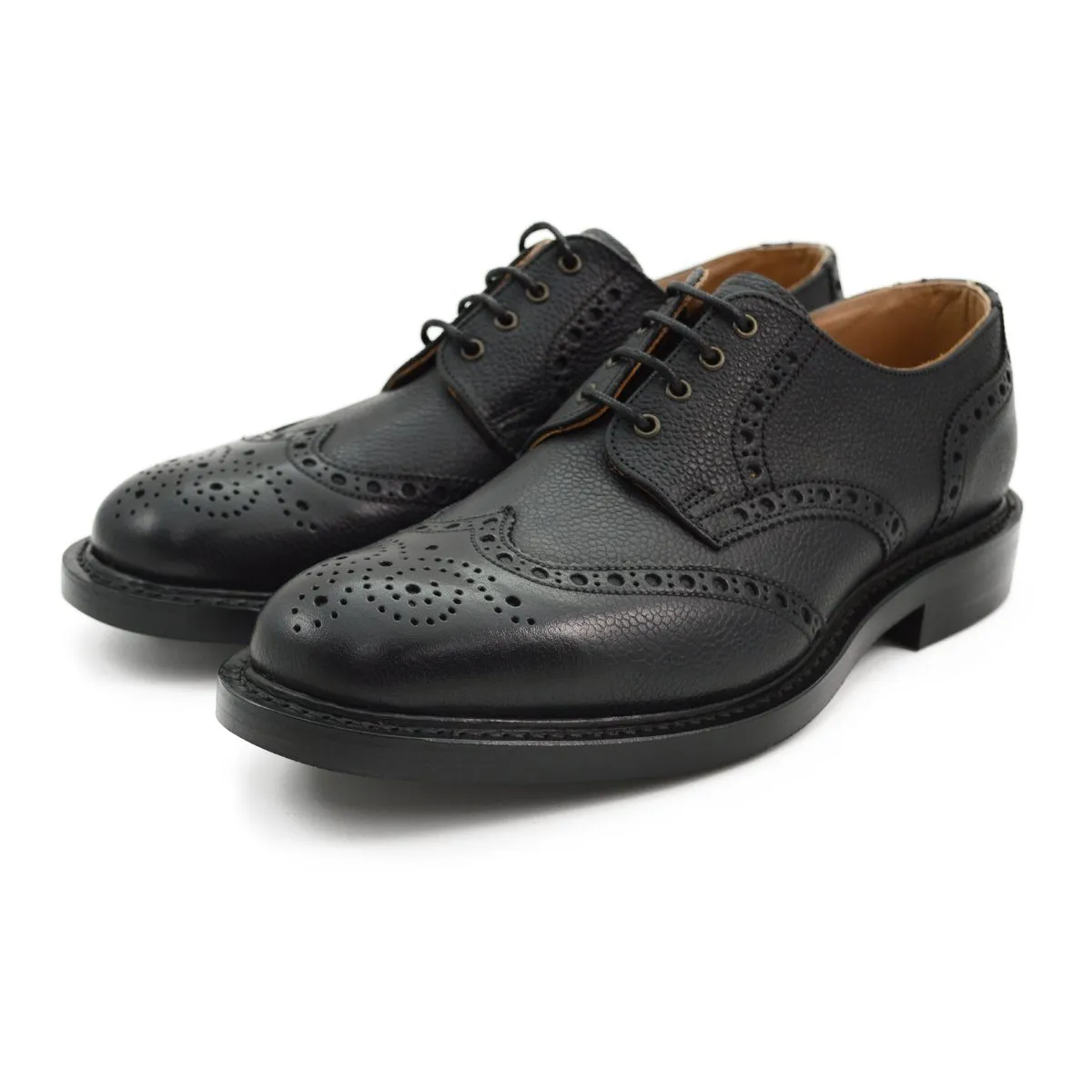 NPS WILSON Black Grain Brogue Shoes with Itshide Sole