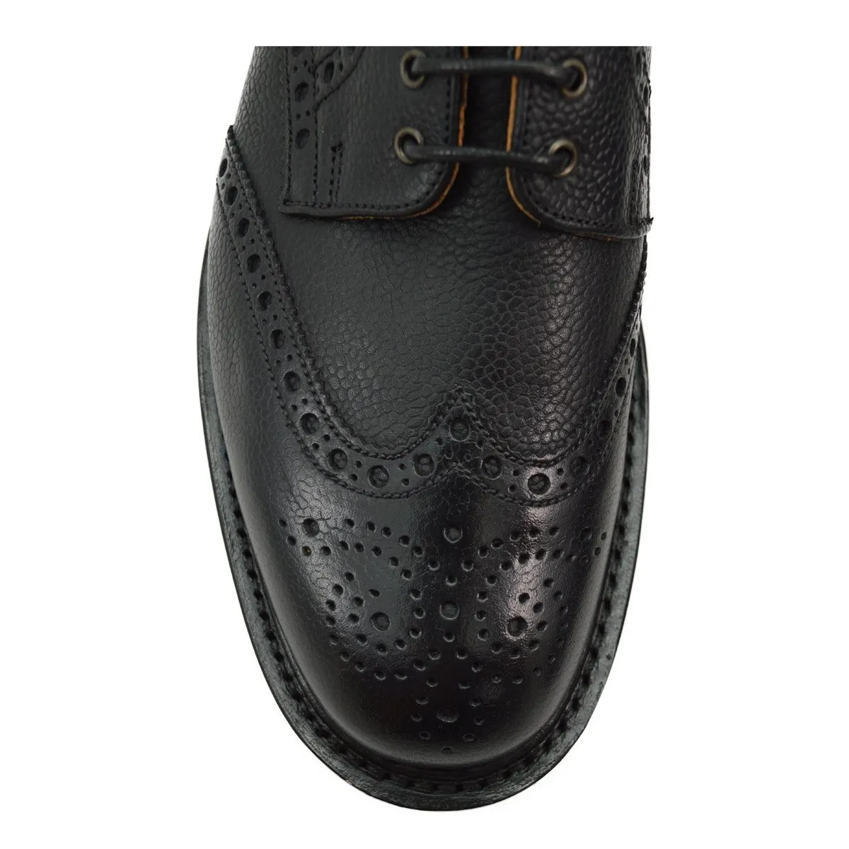 NPS WILSON Black Grain Brogue Shoes with Itshide Sole