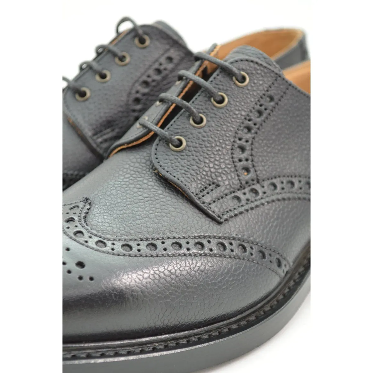 NPS WILSON Black Grain Brogue Shoes with Itshide Sole