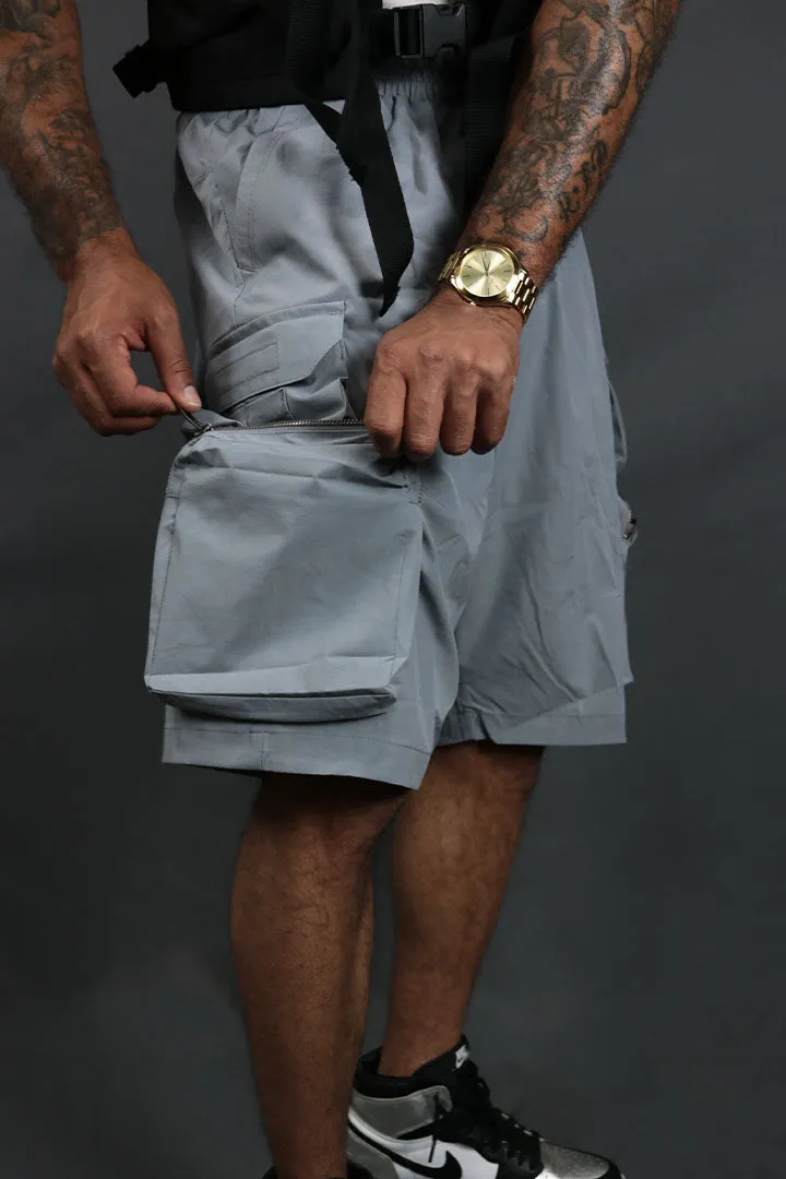 Nylon Tactical Cargo Shorts | Gray | Military Life Code