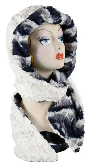 Ocean Mist Scarf, Ivory Luxury Faux Fur Hoody Scarf