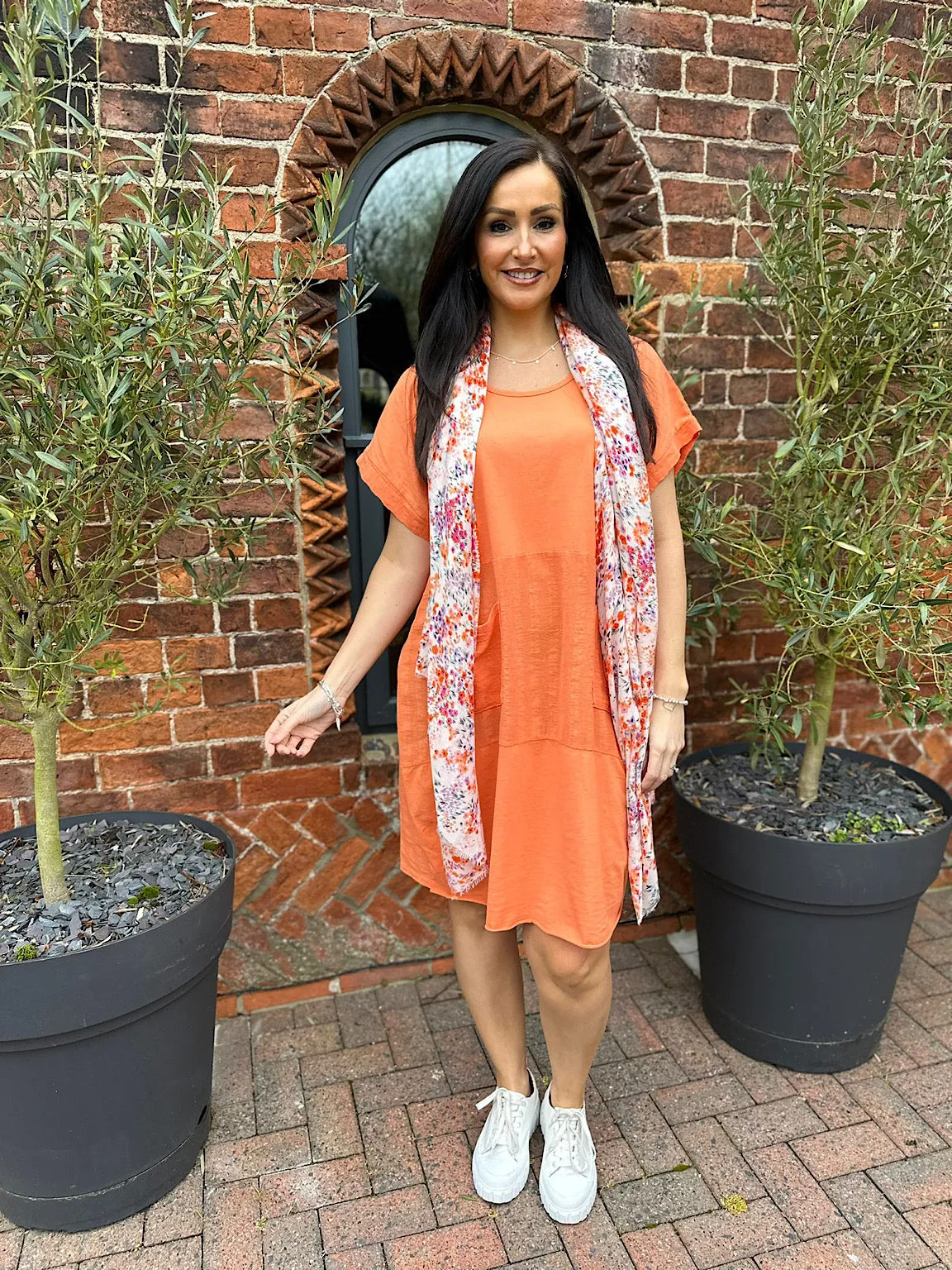 orange pocket dress tina