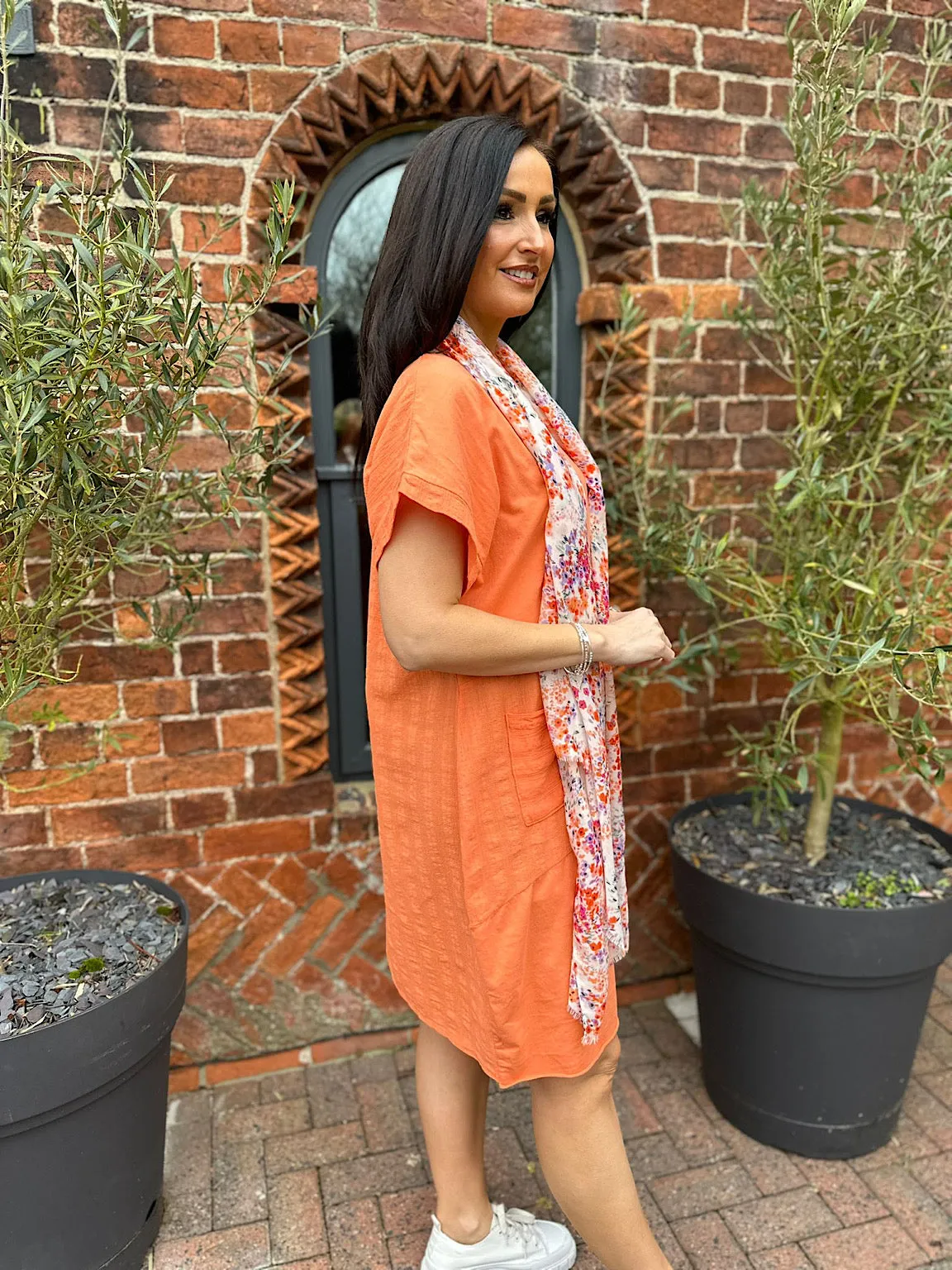 orange pocket dress tina