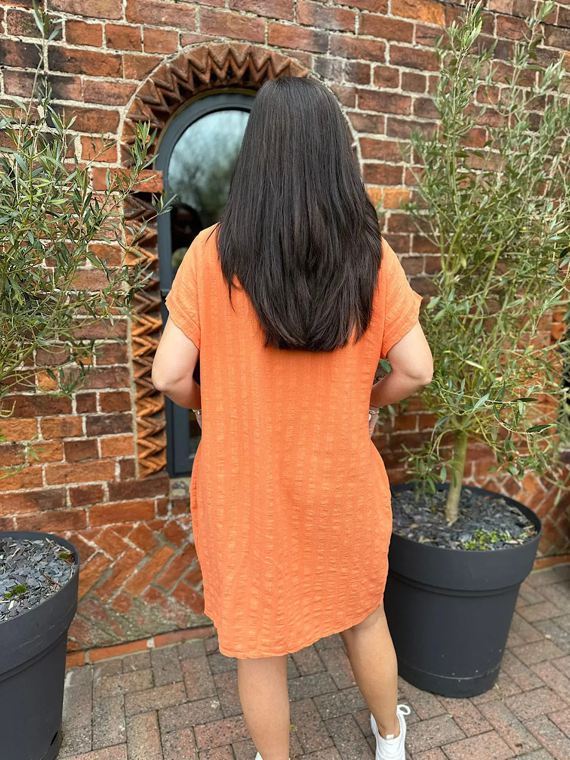 orange pocket dress tina