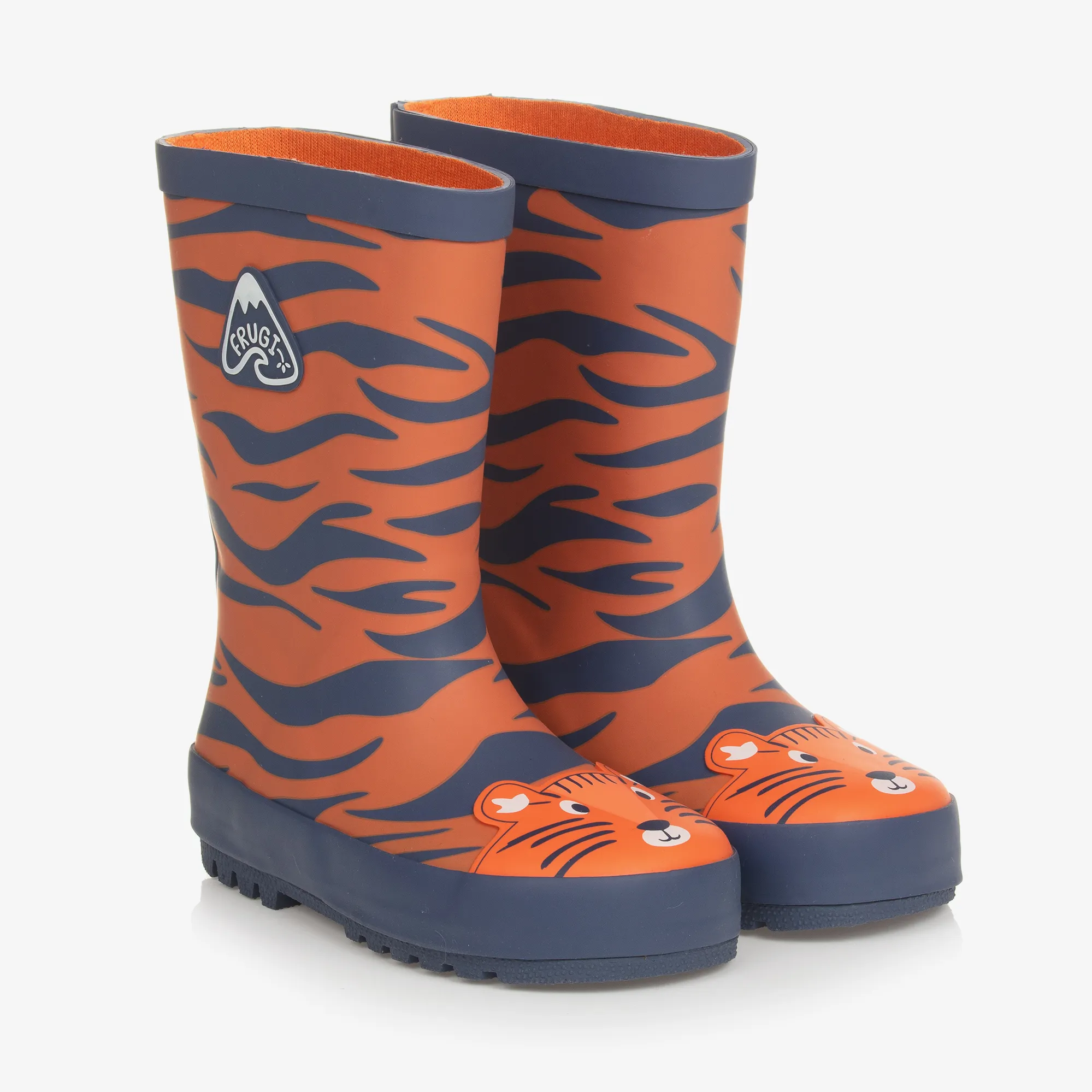 Orange Tiger Rubber Rain Boots