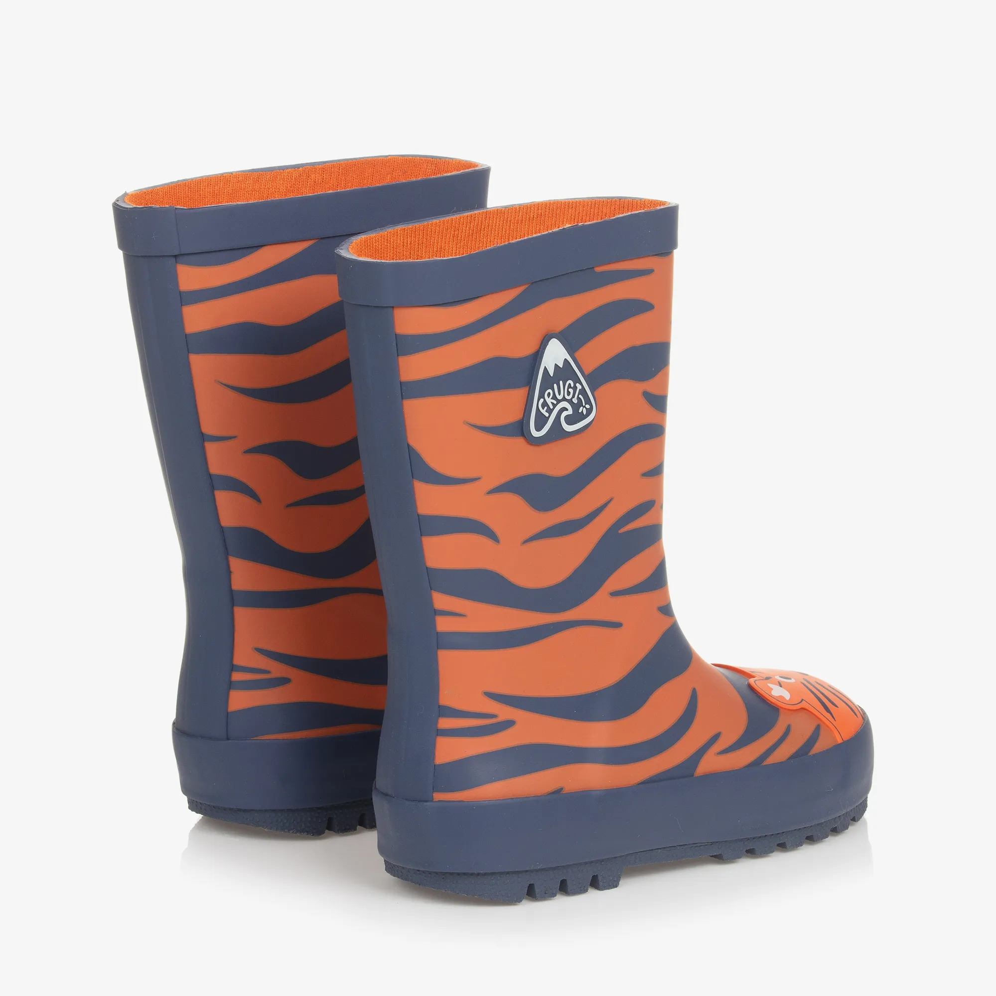 Orange Tiger Rubber Rain Boots