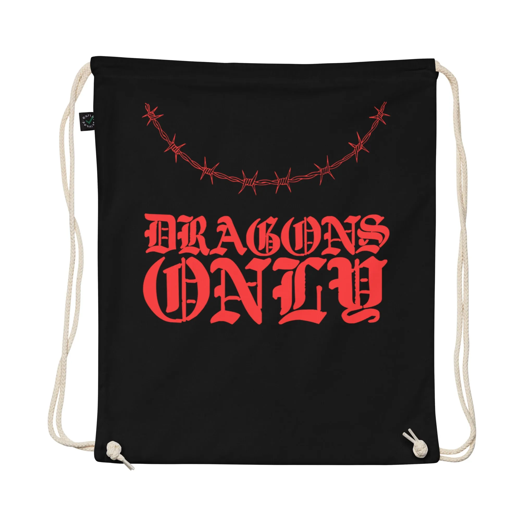 Organic cotton drawstring bag for dragons