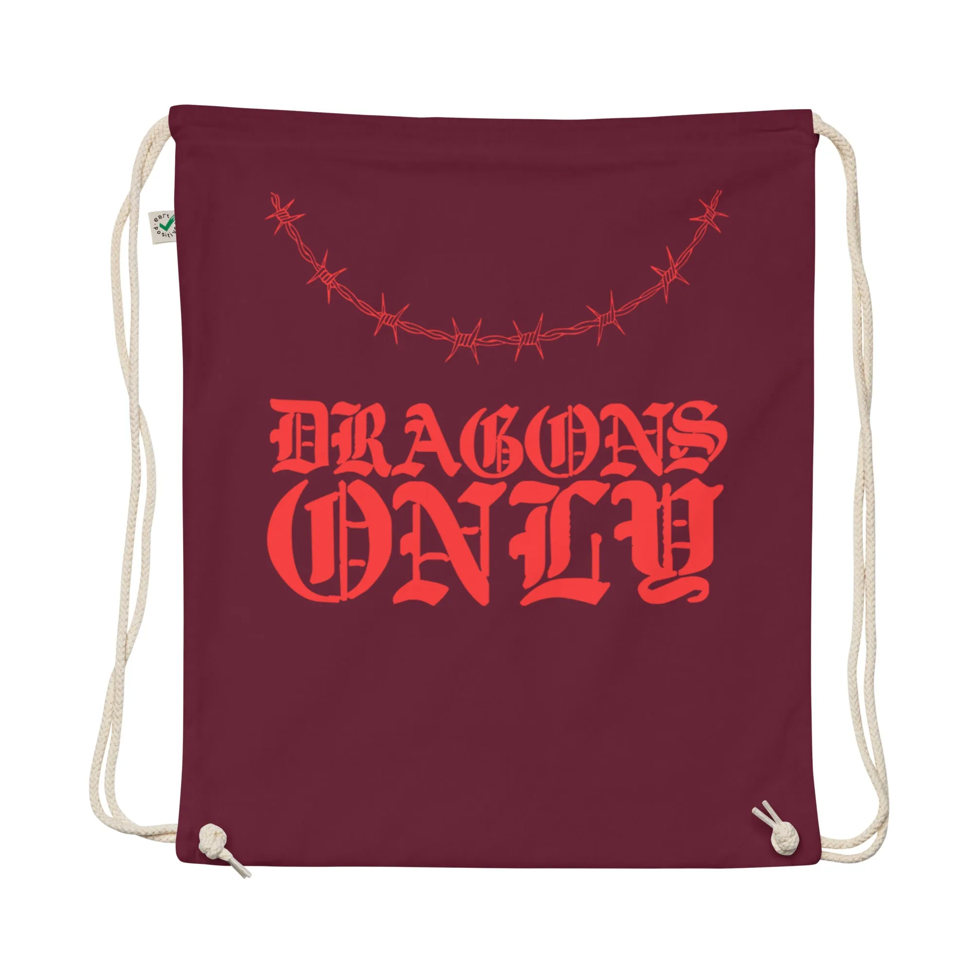 Organic cotton drawstring bag for dragons