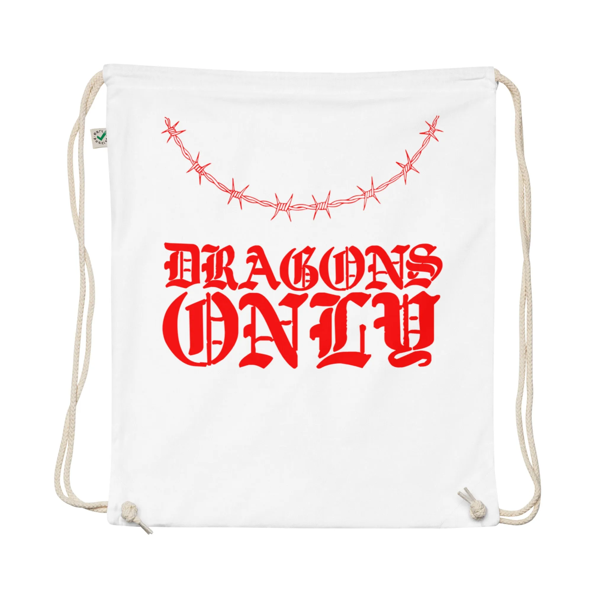 Organic cotton drawstring bag for dragons