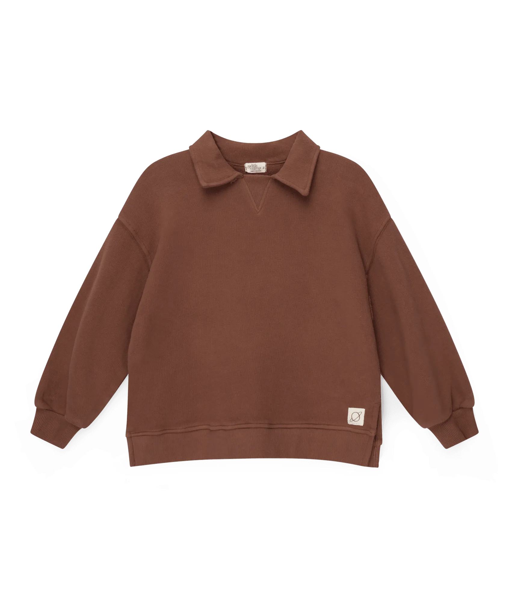 Organic plush sweatshirt - Brown on sale now at 40% off.