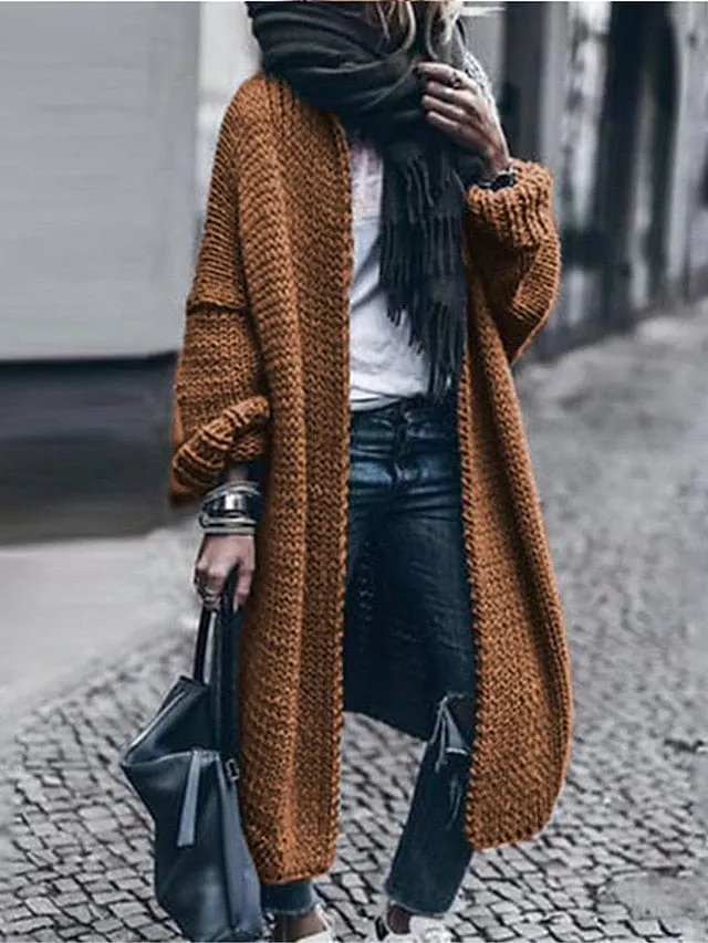 Oversized Ribbed Knit Cardigan Women