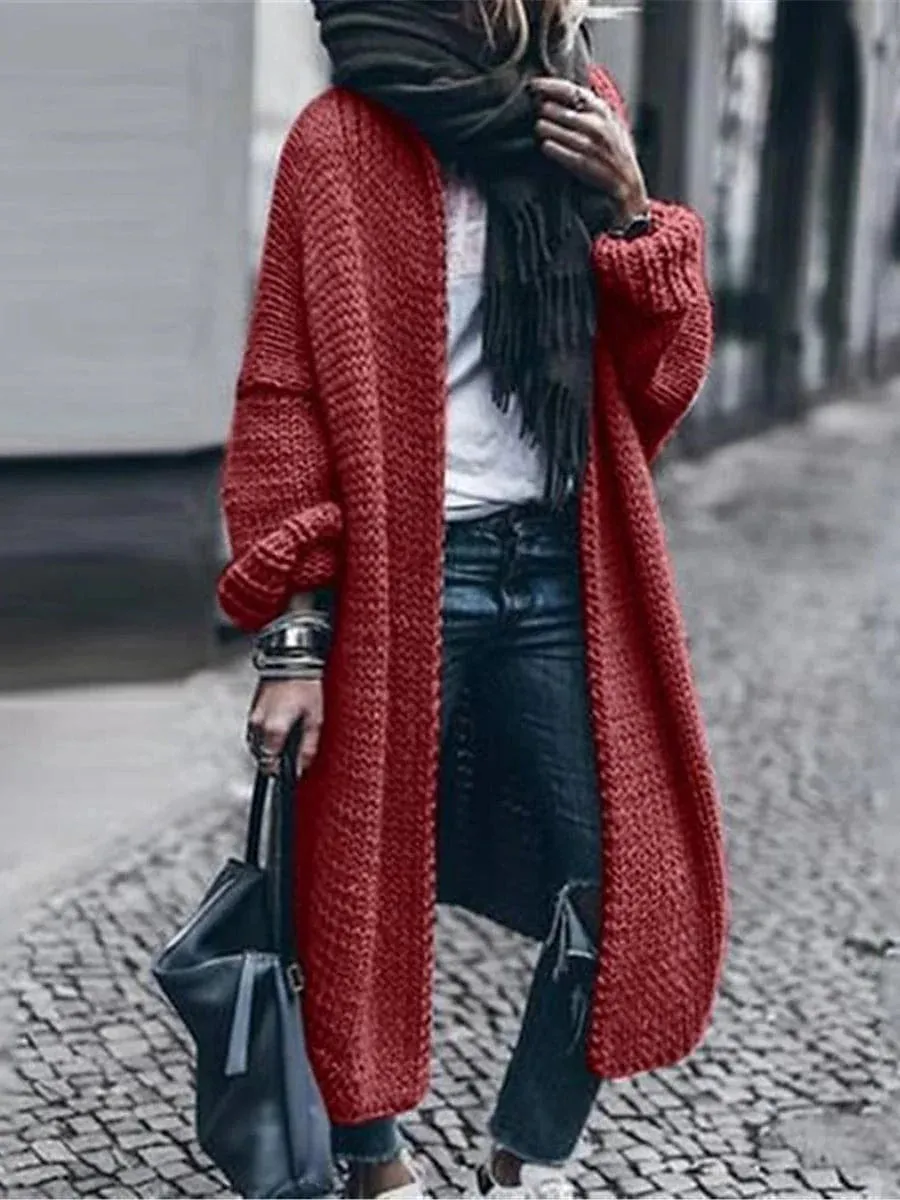 Oversized Ribbed Knit Cardigan Women