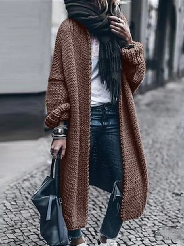 Oversized Ribbed Knit Cardigan Women