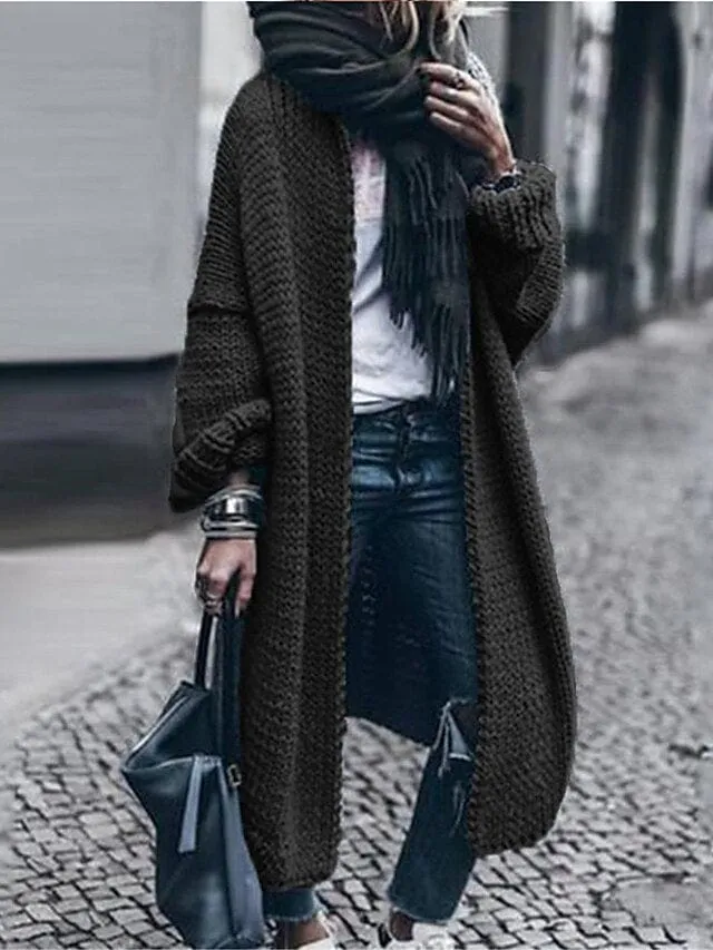 Oversized Ribbed Knit Cardigan Women