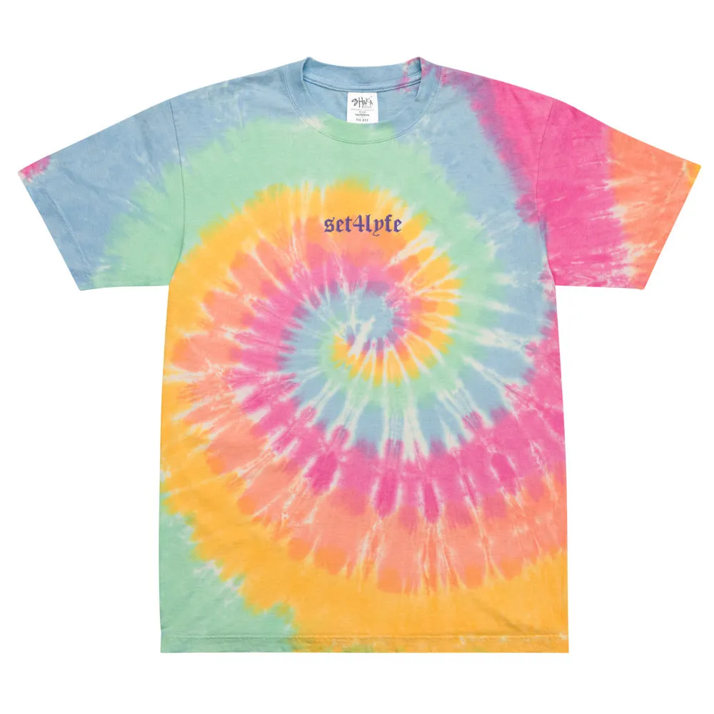 Oversized Tie Dye T-Shirt with Embroidery - Low Price