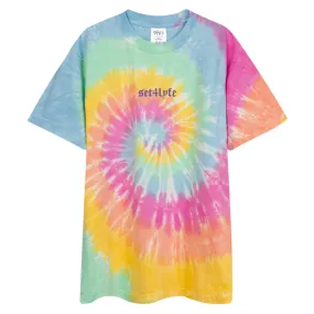 Oversized Tie Dye T-Shirt with Embroidery - Low Price