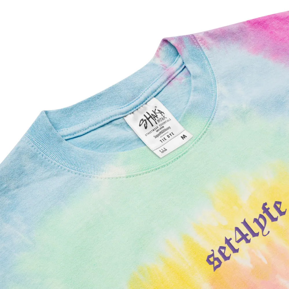 Oversized Tie Dye T-Shirt with Embroidery - Low Price