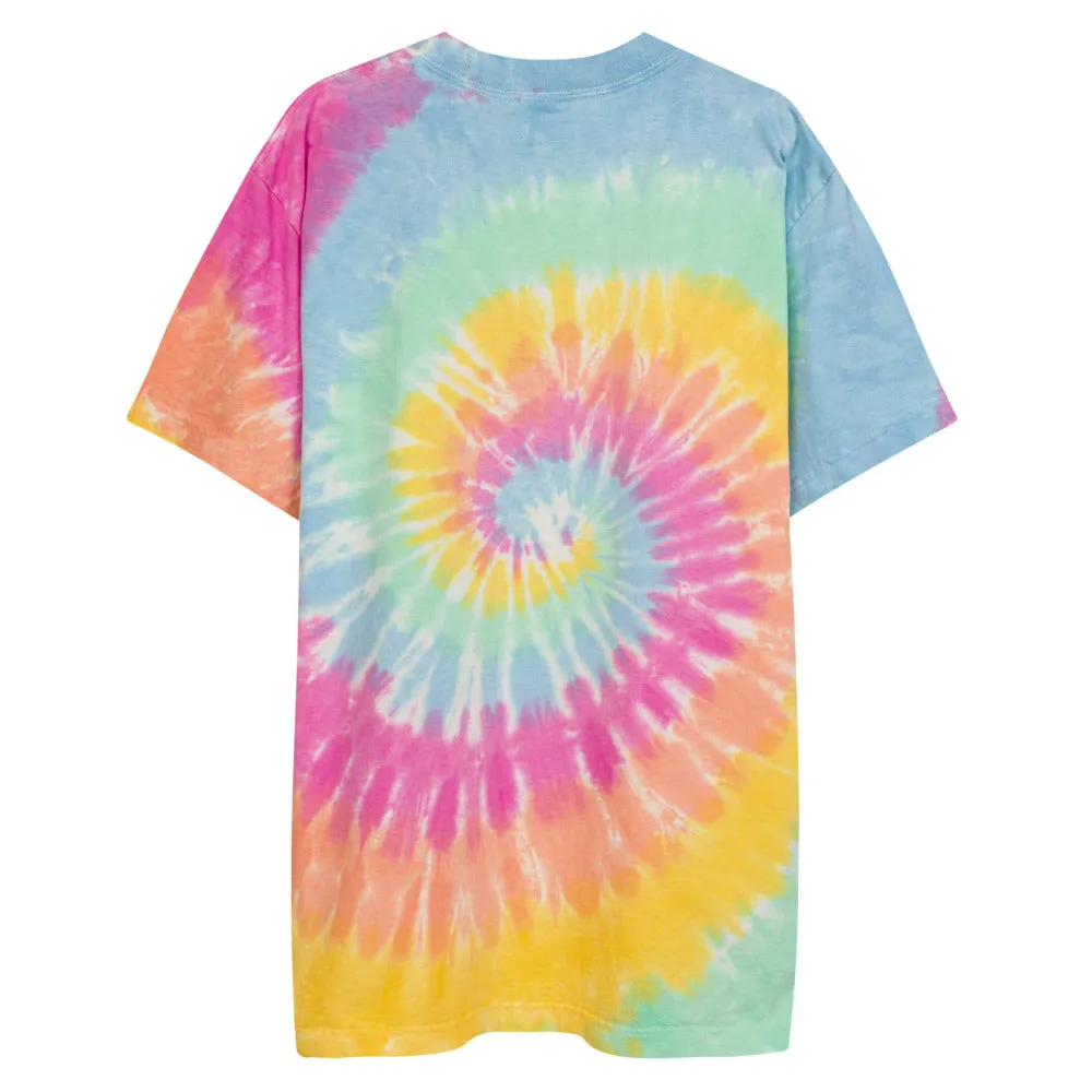 Oversized Tie Dye T-Shirt with Embroidery - Low Price