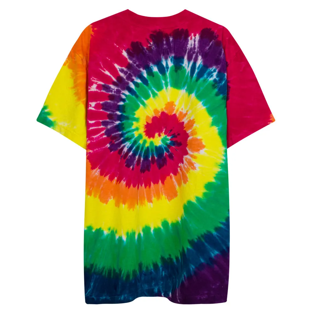 Oversized Tie Dye T-Shirt with Embroidery - Low Price