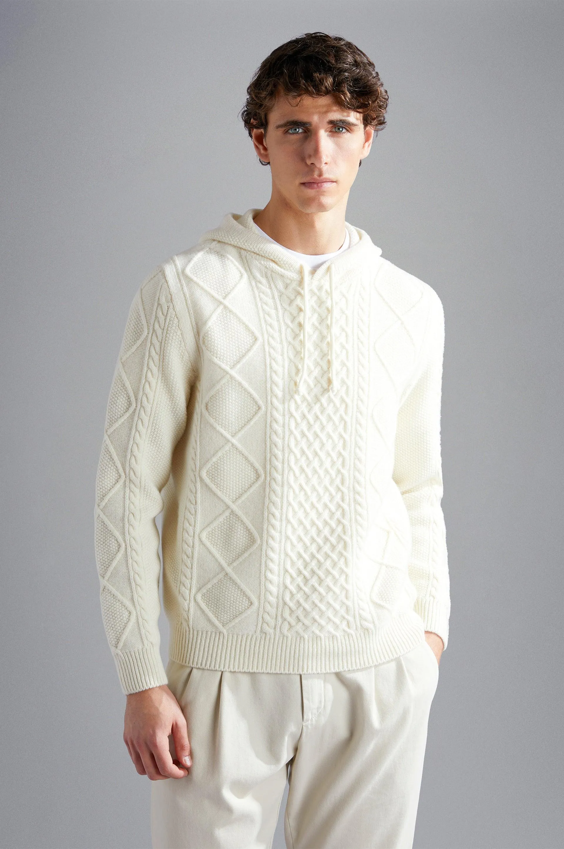 Paul & Shark - Merino Wool Cable Knit Hoodie