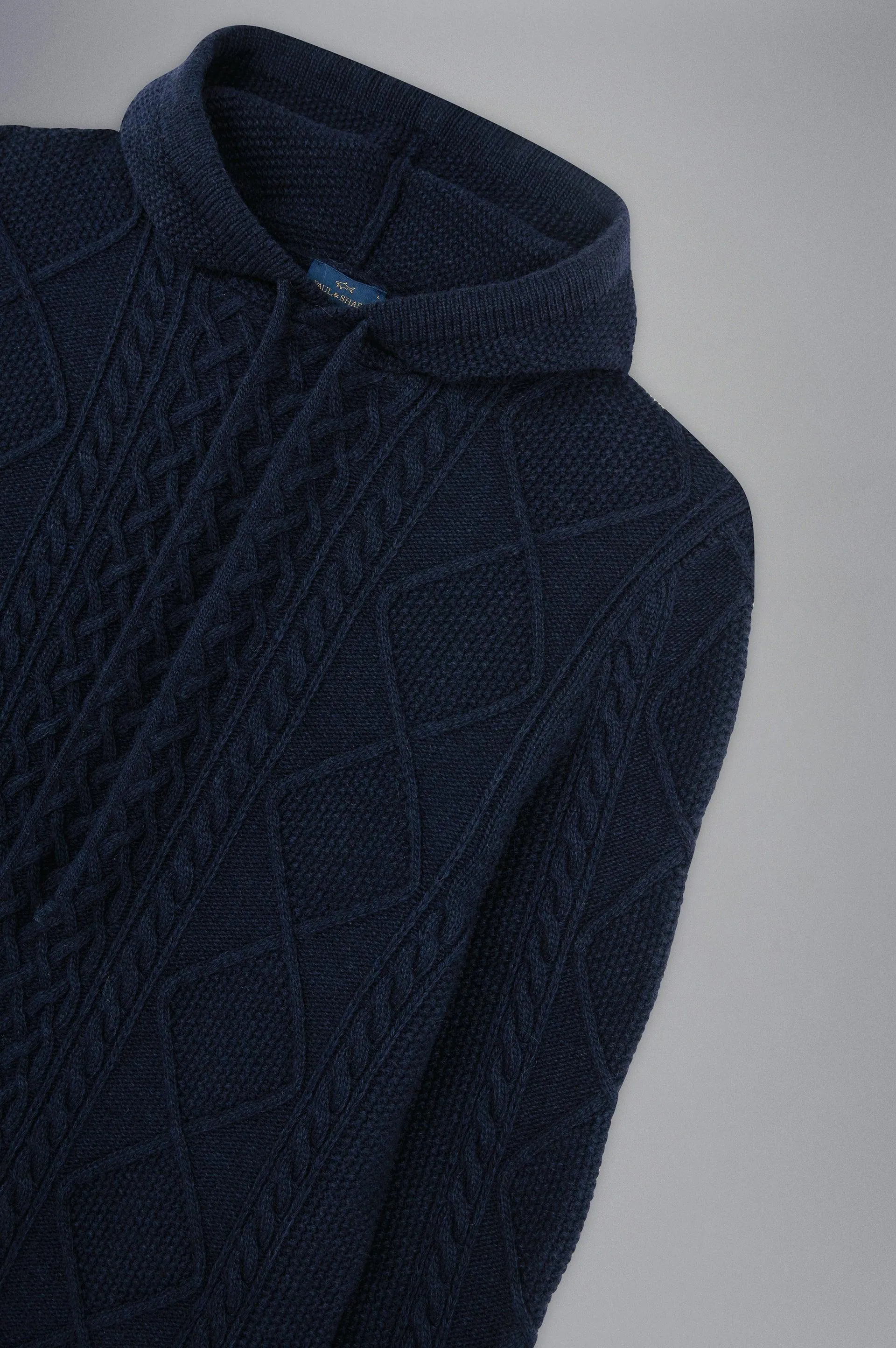 Paul & Shark - Merino Wool Cable Knit Hoodie