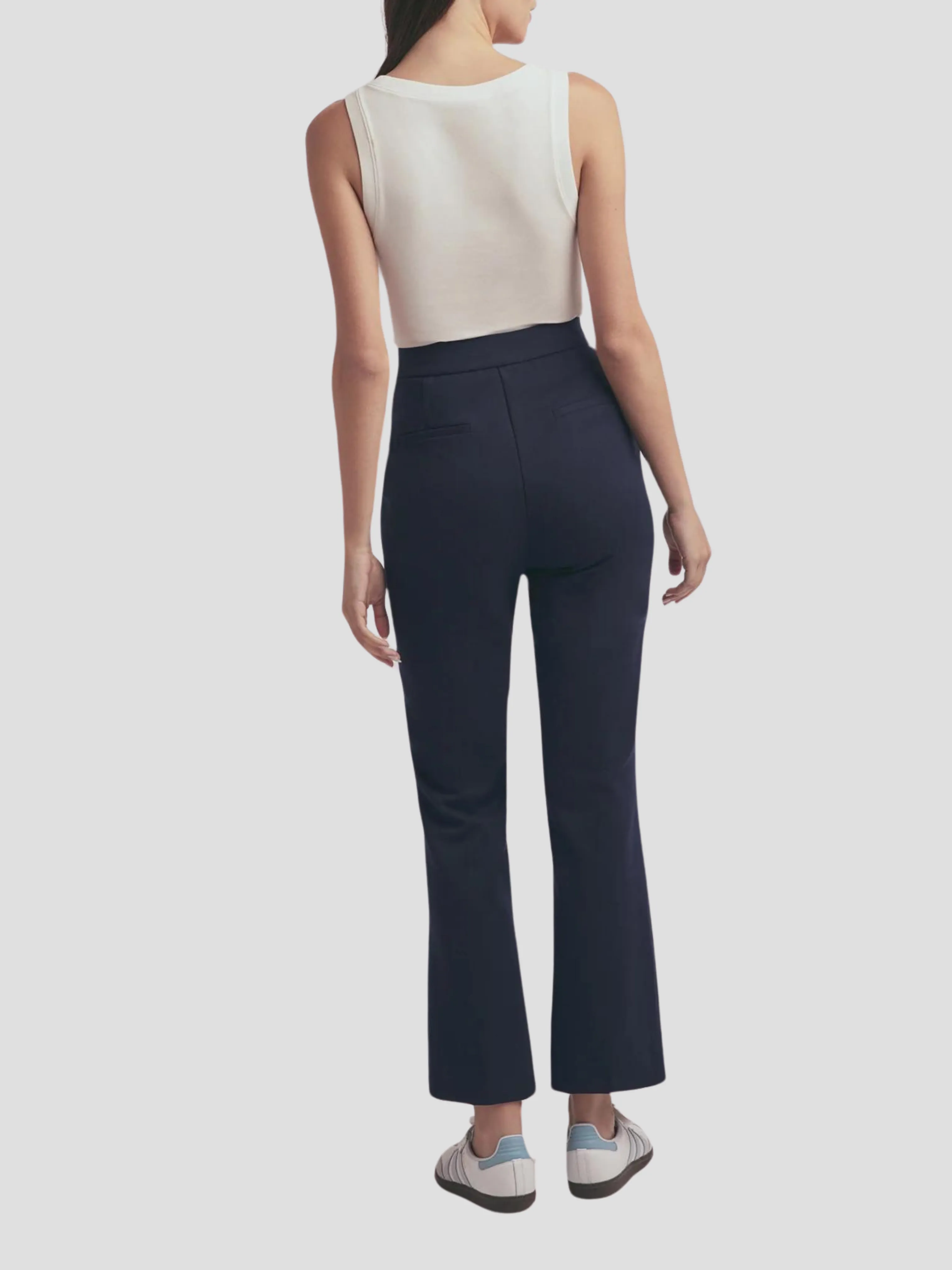 Phoebe Navy Crop Flare Pant