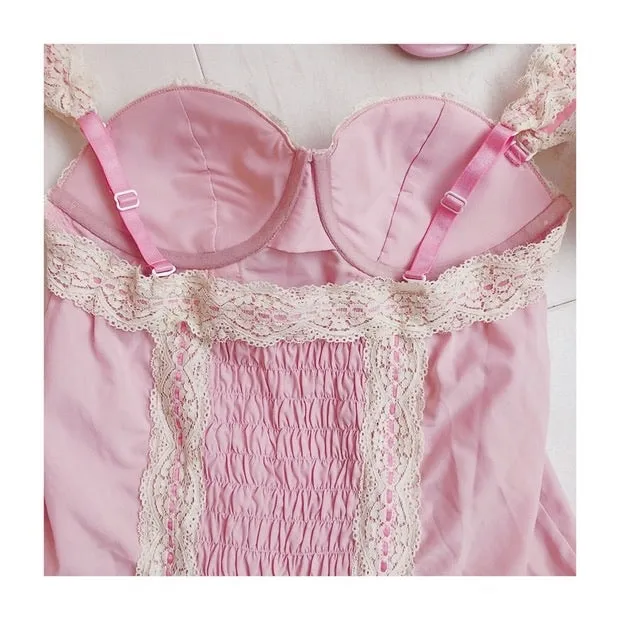 pink candy pink lace vest strap outwear