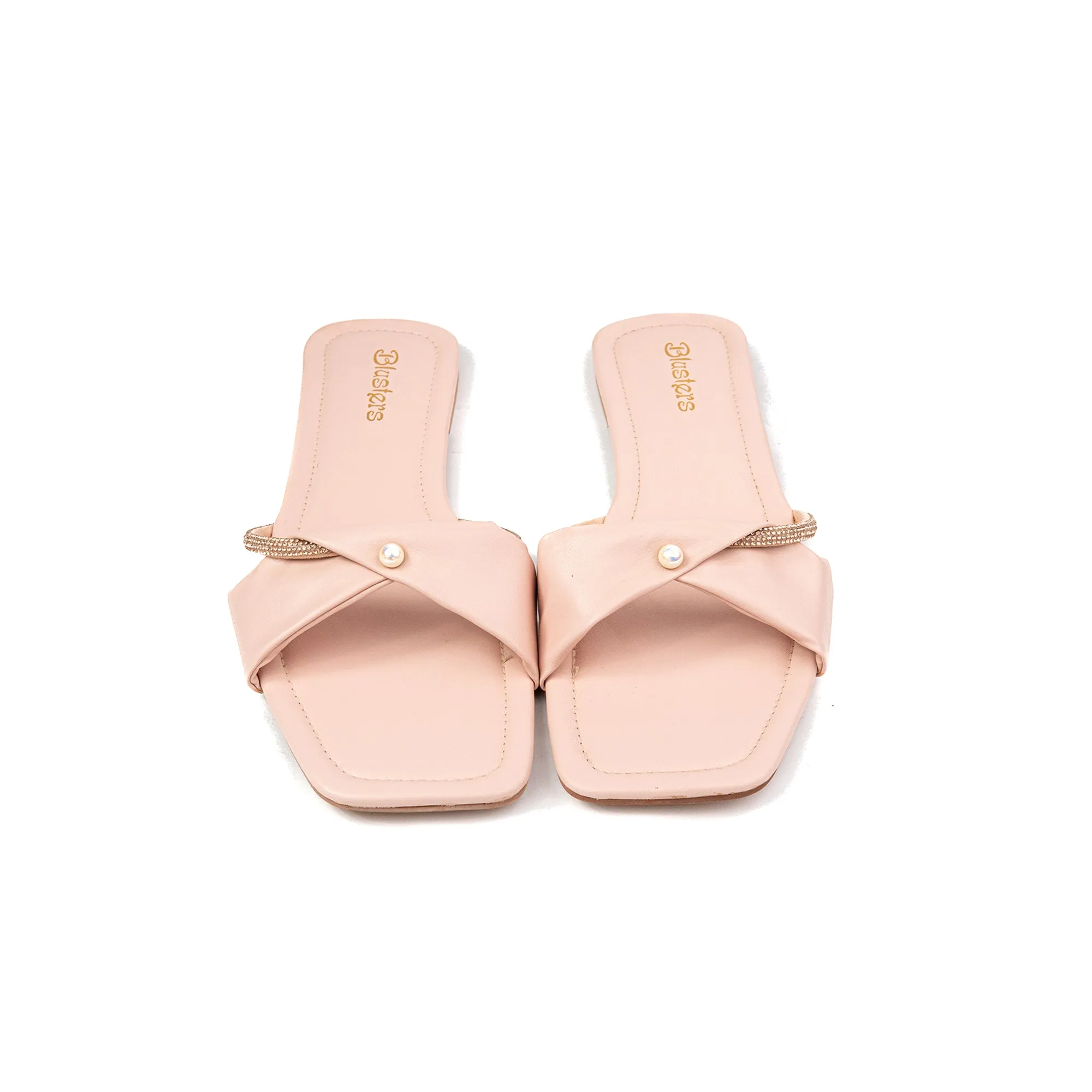 Pink Stud Strip Slides - Pink Studded Strap Slides - Pink Studded Slides