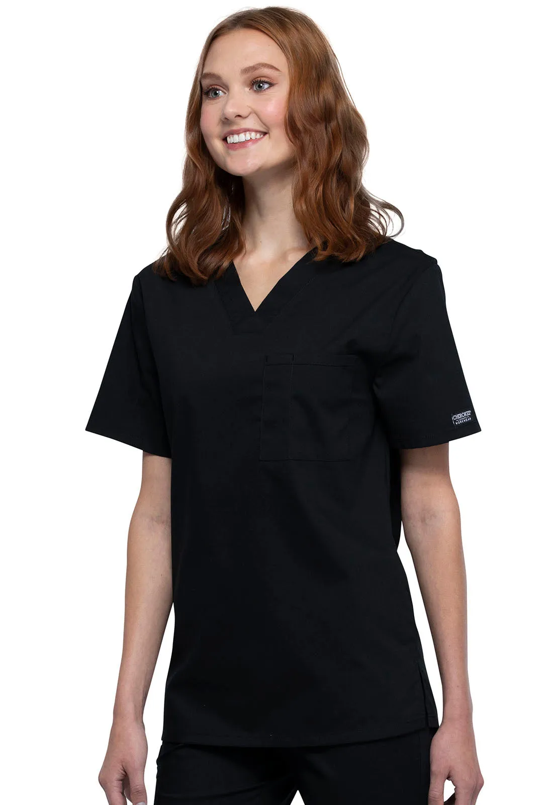 Professional Unisex V-Neck Top - Black