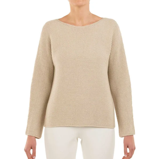 Pullover Boat Neck Women's Beige