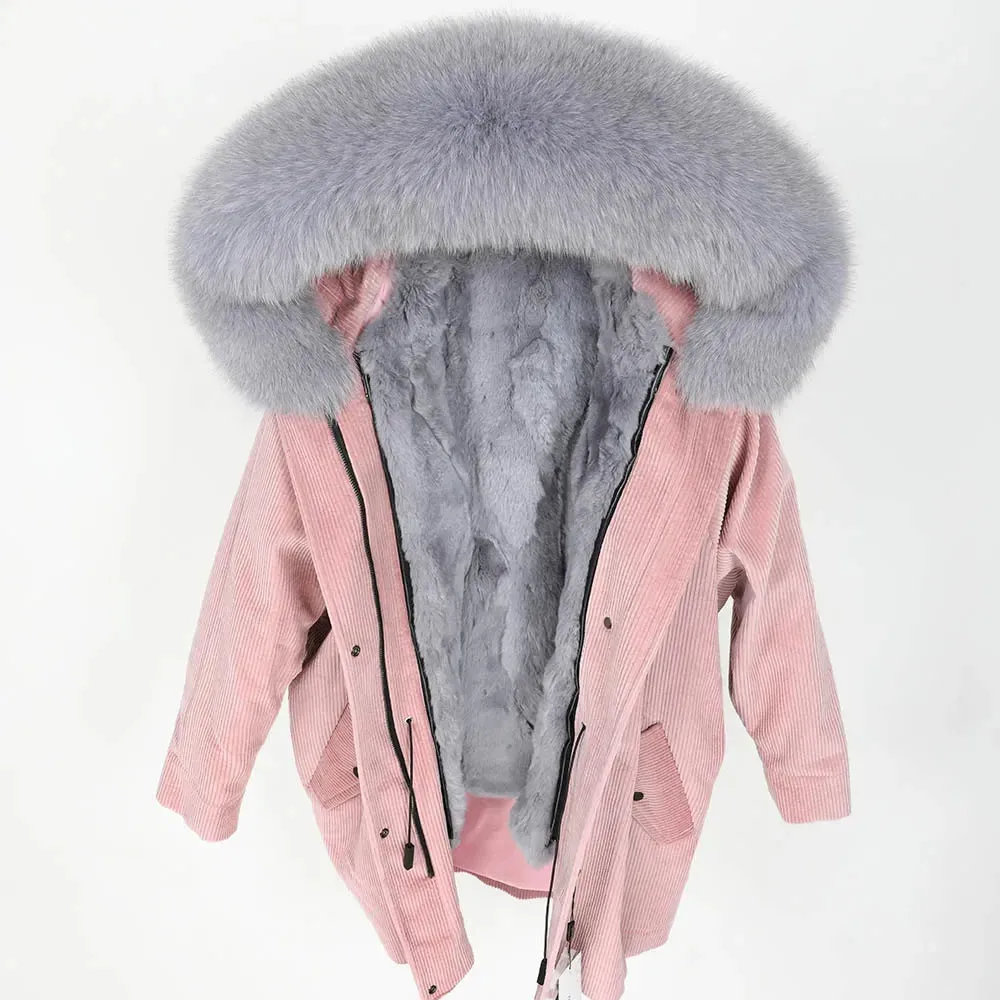 Raccoon Dog Fur Trim Winter Jacket with Hood: Keep Warm in Style