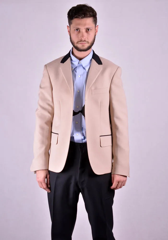 RANDOM IDENTITIES T-07A BUTTONLESS BLAZER BEIGE