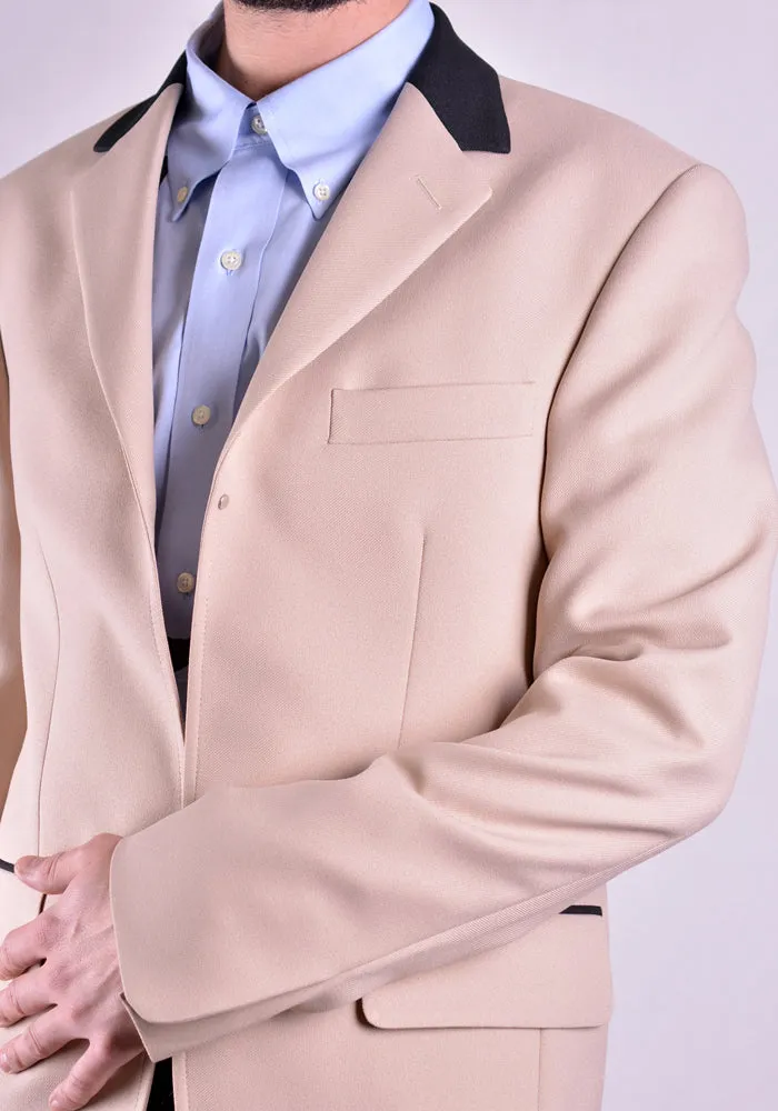 RANDOM IDENTITIES T-07A BUTTONLESS BLAZER BEIGE