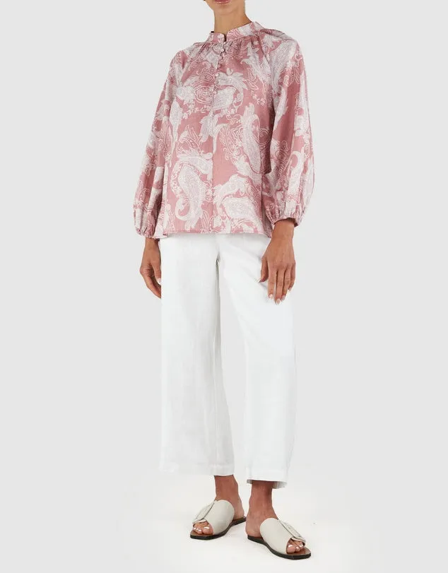 Rosa Paisley Linen Shirt