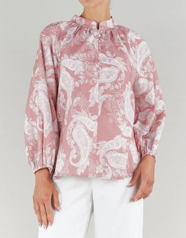 Rosa Paisley Linen Shirt