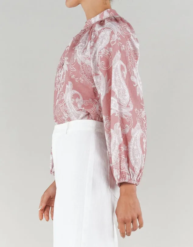 Rosa Paisley Linen Shirt