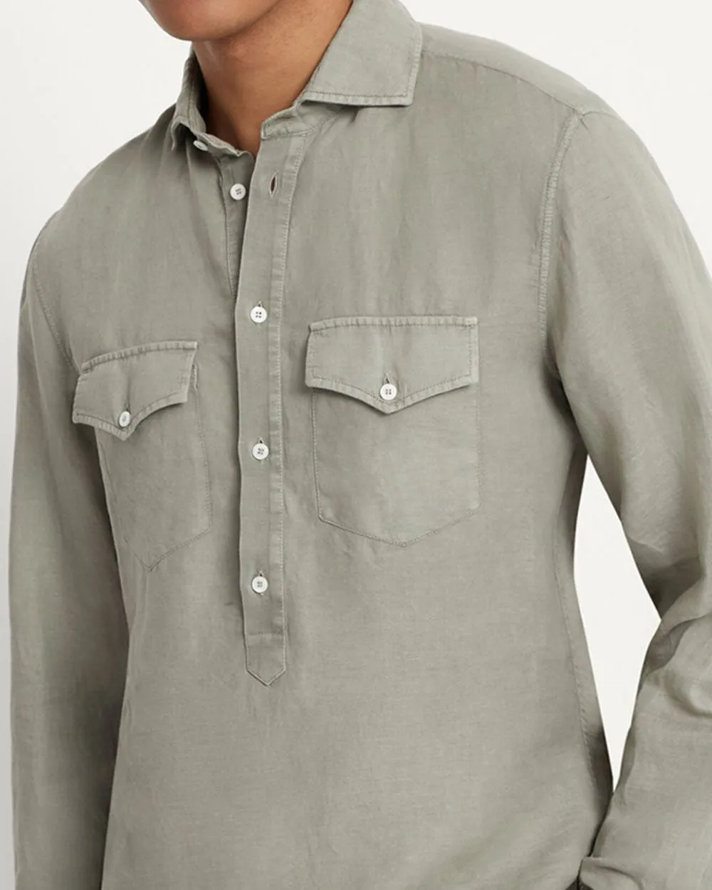 Sage Green Linen Sportshirt