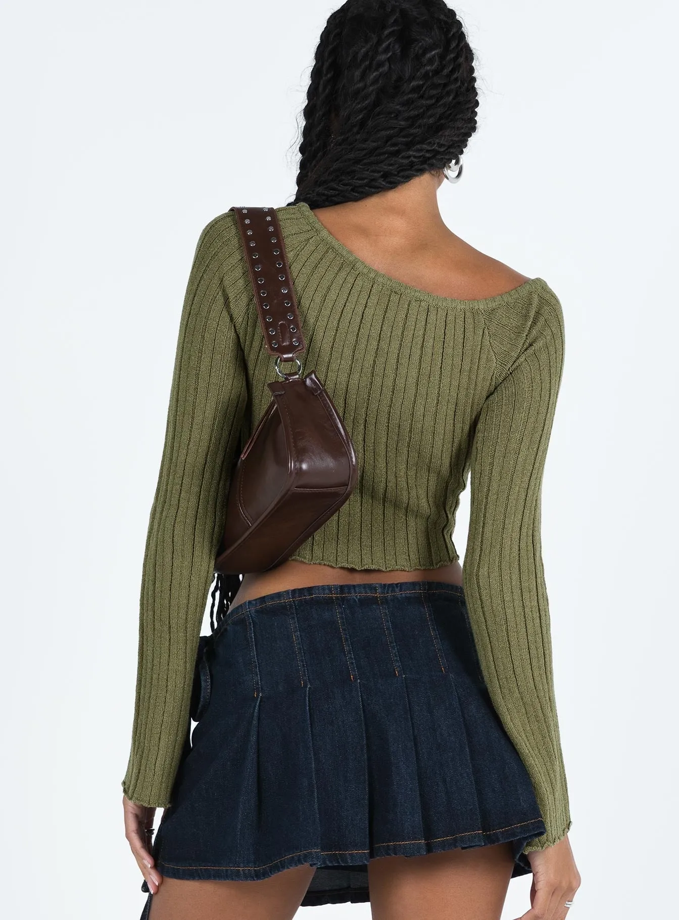 Santorini Khaki Knit Top - Online Clothing Store