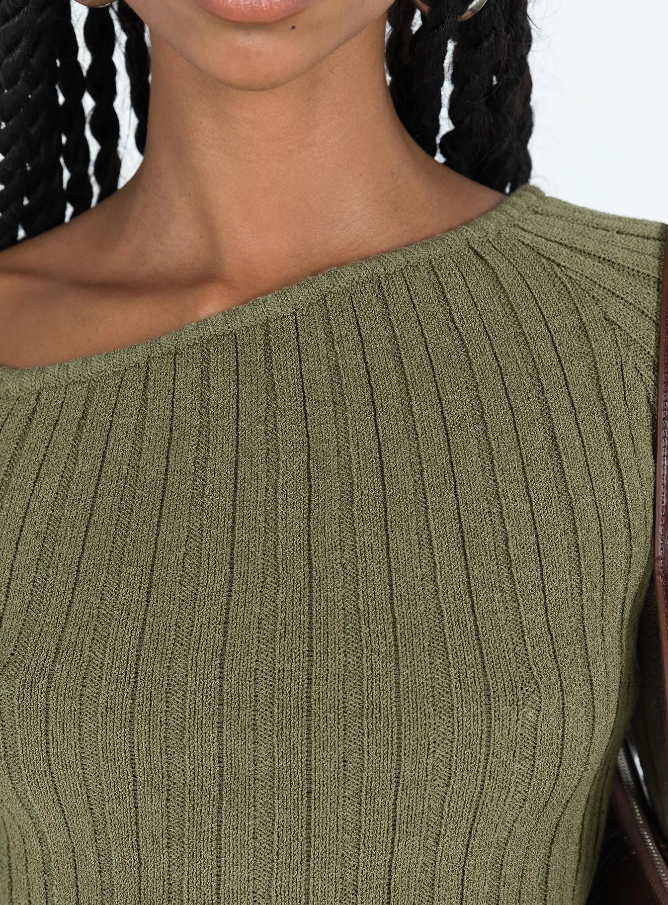 Santorini Khaki Knit Top - Online Clothing Store