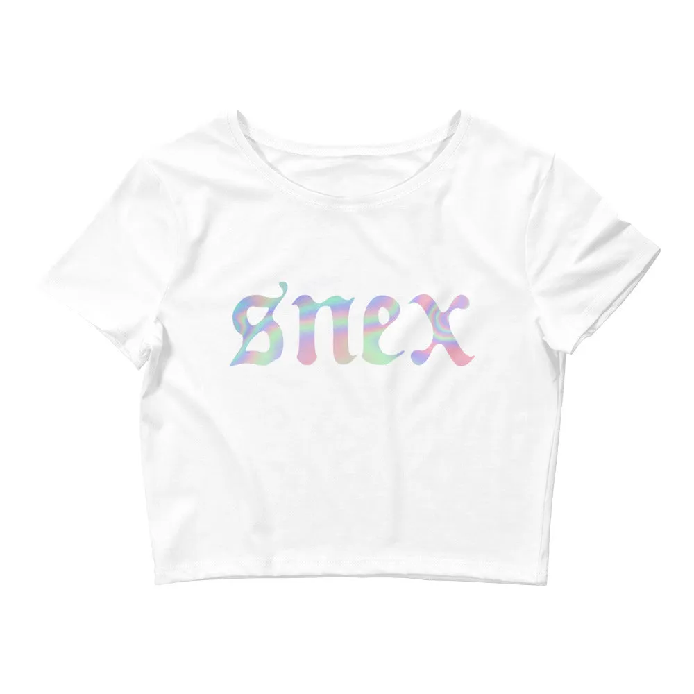 SNEX Pastel Crop Tee | Cute Women's Short Sleeve T-Shirt in Soft Pastel Colors