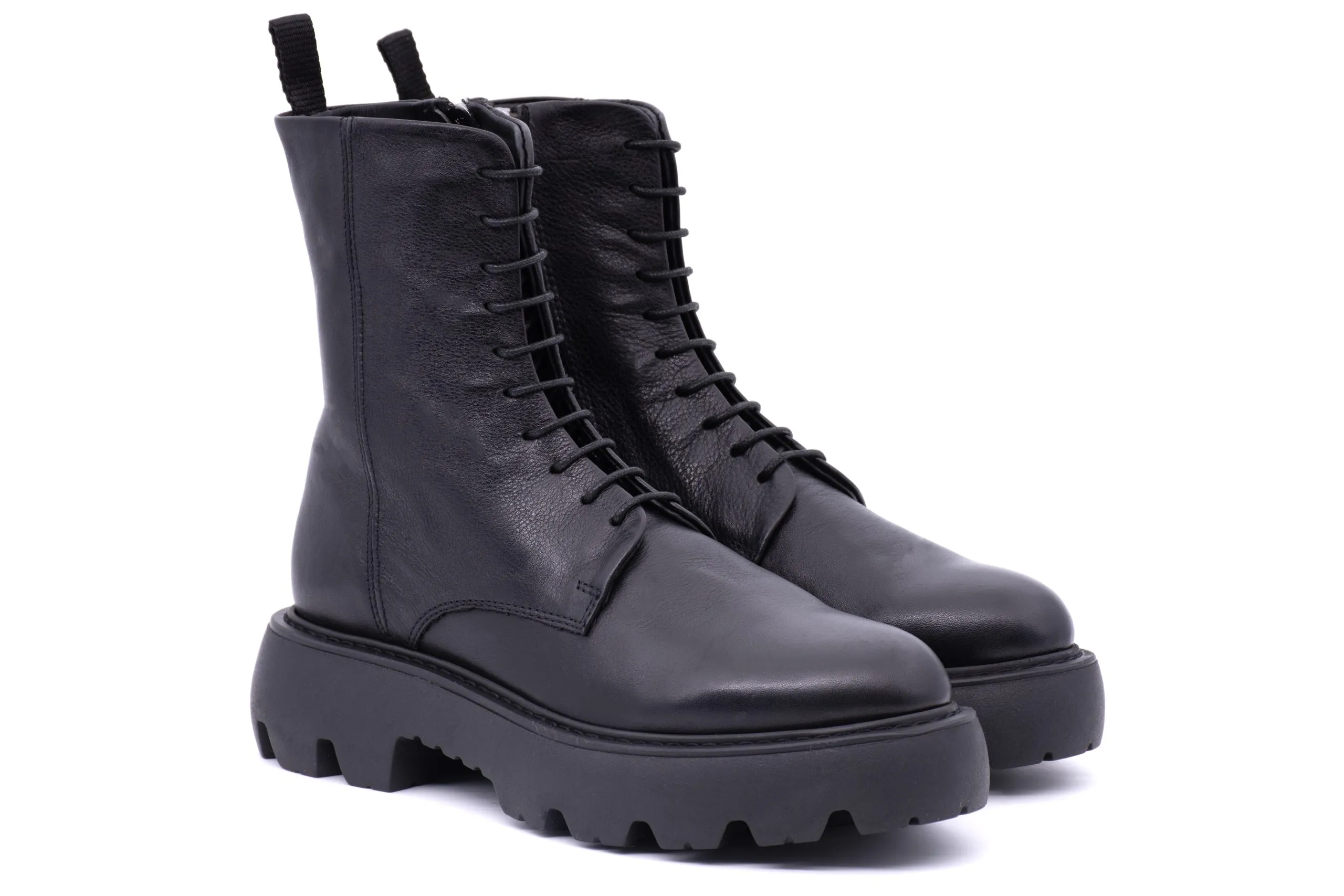 Soft Leather Military Boots with Durable Tank Soles.