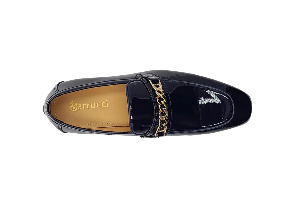 Soft Patent Leather Loafer with Beveled Squared Toe