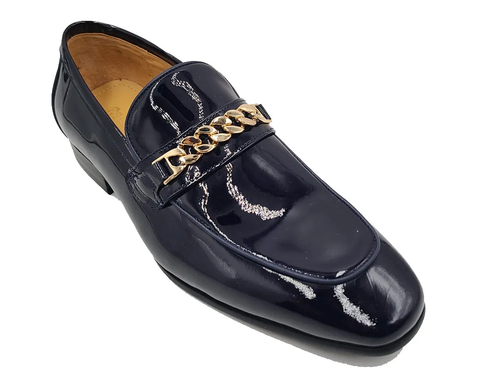 Soft Patent Leather Loafer with Beveled Squared Toe