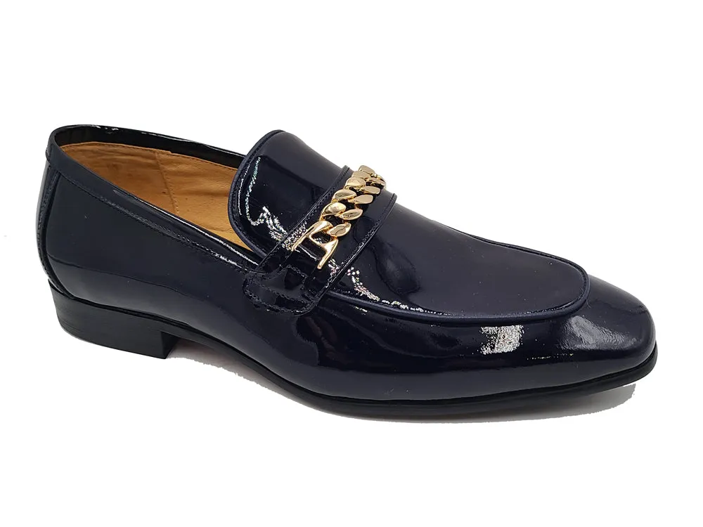 Soft Patent Leather Loafer with Beveled Squared Toe