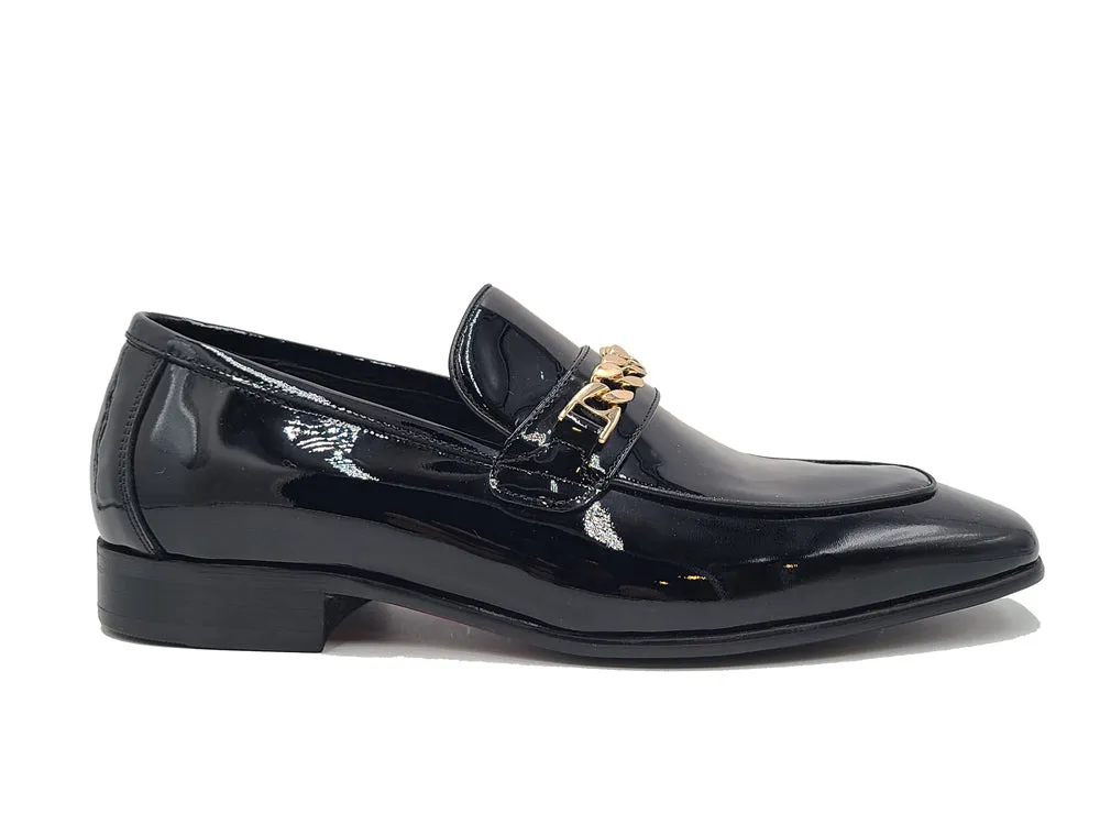 Soft Patent Leather Loafer with Beveled Squared Toe