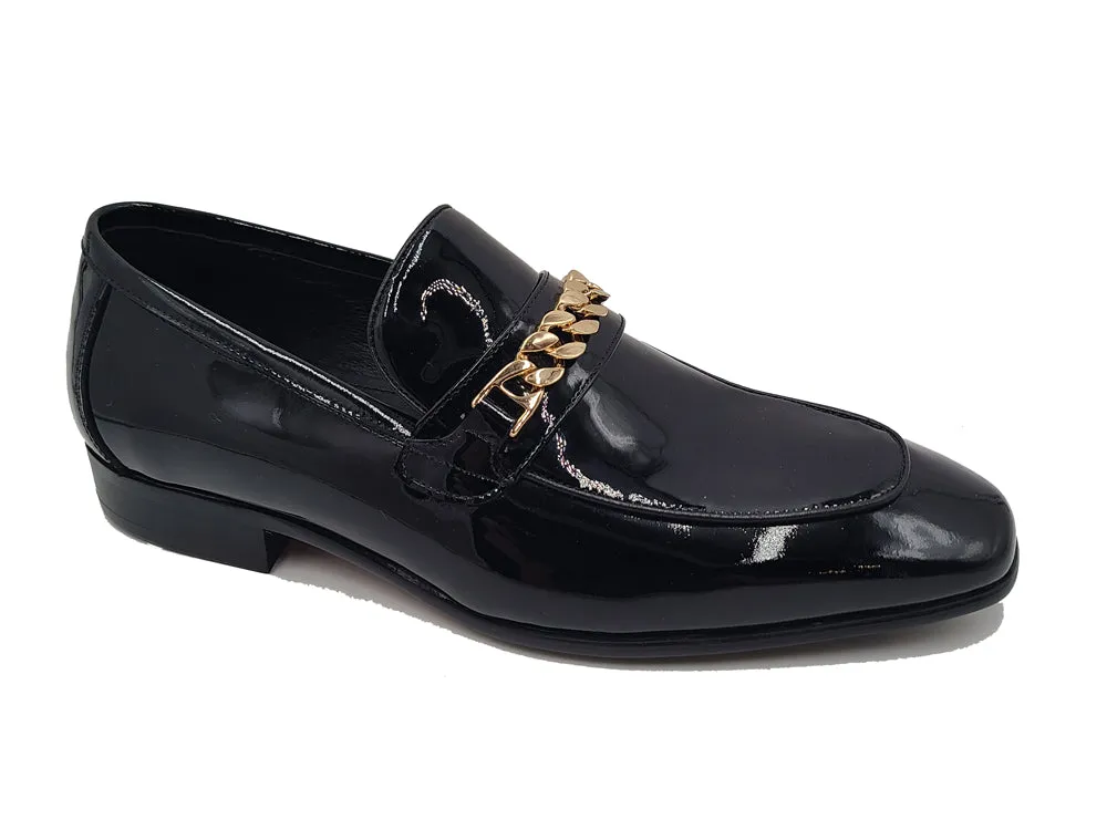 Soft Patent Leather Loafer with Beveled Squared Toe